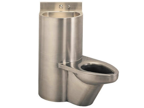 自立型トイレ - PENAL-WARE® : 1440 - Acorn - ステンレススチール製 / 公共衛生施設用 / 一体型手洗器付き