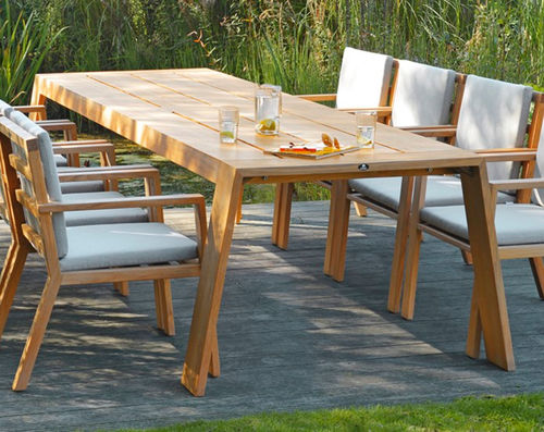 現代風ダイニングテーブル - VIKING - BOREK parasols | outdoorfurniture - チーク材 / 長方形 / 家庭用