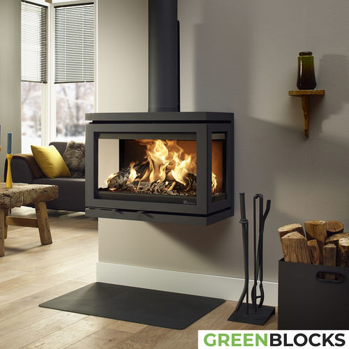薪ストーブ - Dik Geurts - Vidar Triple Medium, Wall - DRU - 9 kW / 4 kW / 壁取り付け式