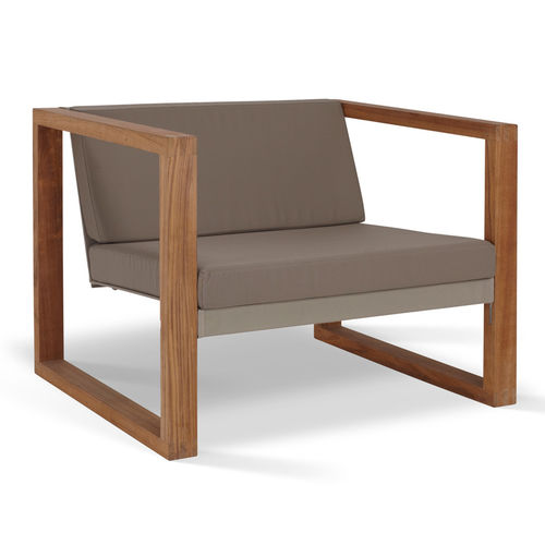 現代風アームチェア - POLTRONA LOUNGE TEAK - FueraDentro - Batyline®製 / チーク材 / 白色