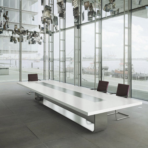 現代風会議用テーブル - S 8000 - THONET/トーネット - ブナ材製 / ステンレス製 / スチール脚