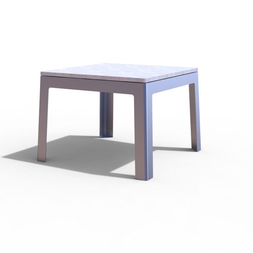 現代風ピクニック用テーブル - LUGARCOMUM: STEEL TABLE - A Amop Synergies - 金属製 / コンクリート製 / 長方形