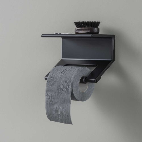 壁取り付け式トイレットロール紙保持具 - EVLI1 SERIES - EVER Life Design - アルミニウム製 / 黒色 / サテン