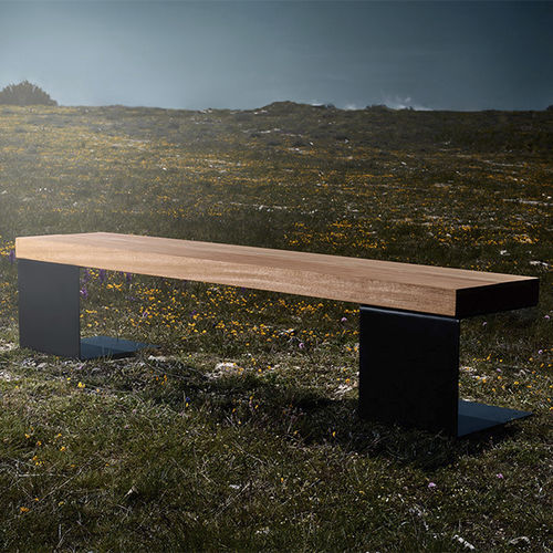 現代風ガーデンベンチ - BIO2 - CYRIA | Mobilier Urbain - 木製 / スチール製 / 熱漆塗りスチール