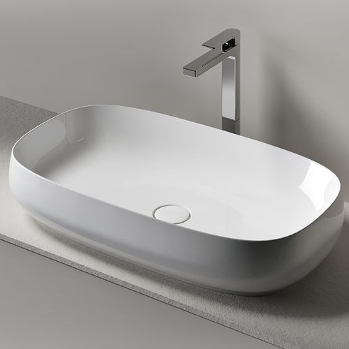 カウンタートップ型洗面器 - TROY 70 - Agorà Group - セラミック製 / 長方形 / 穴なし