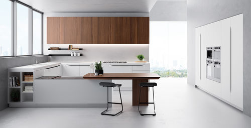 現代風キッチン - MIAMI - Biefbi Cucine - 木製 / スチール製 / L 字型