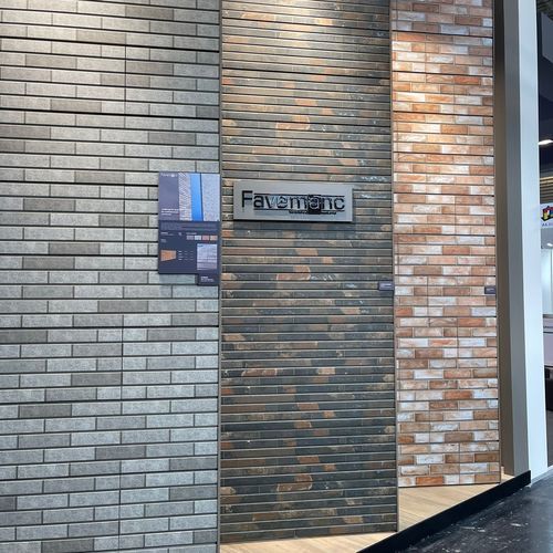 セラミック製ベンチレーテッドファサード - FAVEMANC XD BRICK - Gresmanc - 自動洗浄式 / 板状 / 色付き