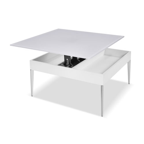 現代風ローテーブル - K 482 PLUTO - Ronald Schmitt Design - ラッカー塗装MDF / ラッカー塗装ガラス製 / 金属製