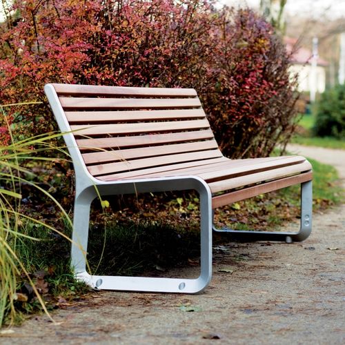 現代風公共ベンチ - PORTIQOA - mmcité street furniture - ハード ウッド製 / エキゾチック木材 / アカシア材