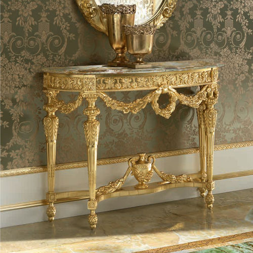 クラシックサイドボードテーブル - 14605 - Modenese Luxury Interiors - 無垢材 / 半月形 / 手作り