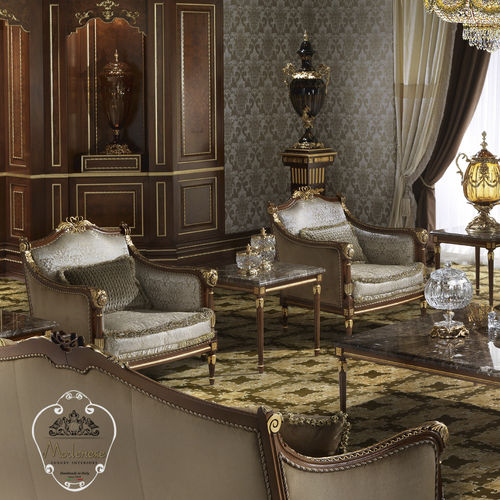 クラシックアームチェア - 14422 - Modenese Luxury Interiors - 布製 / 無垢材 / 手作り