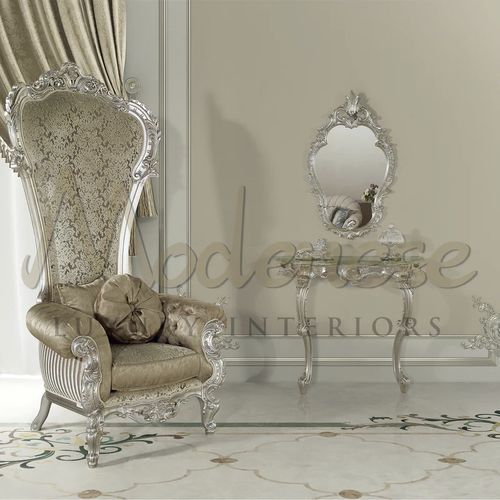 クラシックアームチェア - 15537 - Modenese Luxury Interiors - 布製 / 革製 / 木製