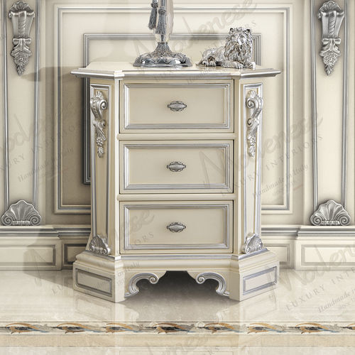伝統的ベッドサイドテーブル - 16224 - Modenese Luxury Interiors - 木製 / 正方形 / 引き出し付き