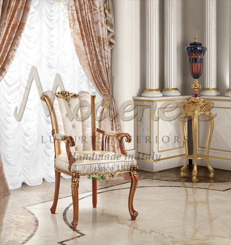 伝統的チェア - 15548 - Modenese Luxury Interiors - 屋内用 / 木製 / 布製