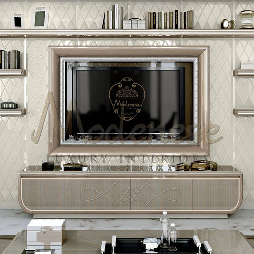 現代風テレビスタンド - 20145 - Modenese Luxury Interiors - 扉4枚 / 光沢ラッカー塗装木材 / ブナ材製