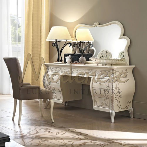 バロック様式化粧台 - 21216 - Modenese Luxury Interiors - シルバー製 / 漆木材 / 床置き