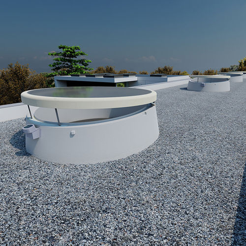 テラス屋根用明り取り - F100 CIRCULAR - LAMILUX Heinrich Strunz GmbH - 換気用 / 建物改装用 / 2層ガラス