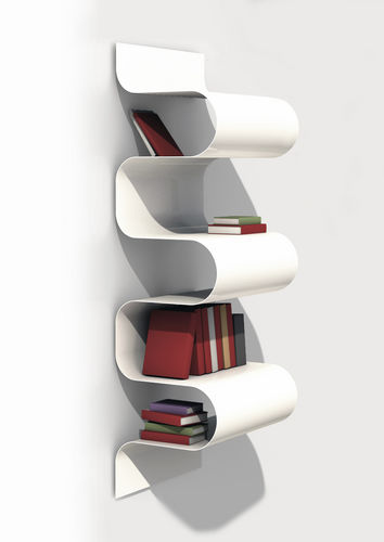 壁取り付け式棚 - wave bookshelf  - VIDAME EDITIONS - オリジナルデザイン / 金属製 / 白色