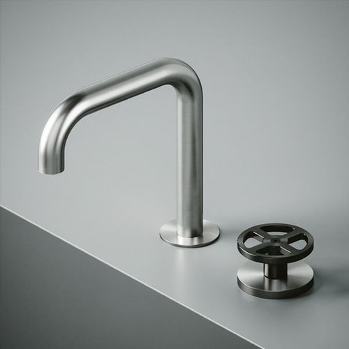洗面器用混合水栓 - QTH-2051 + QDS-0301 - Blu Bathworks - カウンタートップ / ステンレススチール製 / バスルーム用