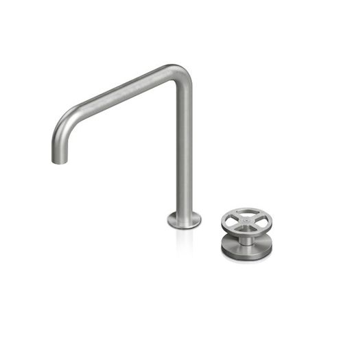 洗面器用混合水栓 - QTH-2051 + QDS-0302 - Blu Bathworks - カウンタートップ / ステンレススチール製 / バスルーム用