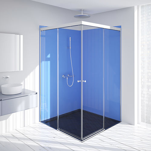スライド式シャワースクリーン - EVA: QUITO + QUITO - Lasser, S.A. - コーナータイプ / 硬化ガラス製