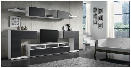 現代風テレビ用壁面ユニット - ELI 8915 - Baixmoduls - 漆木材