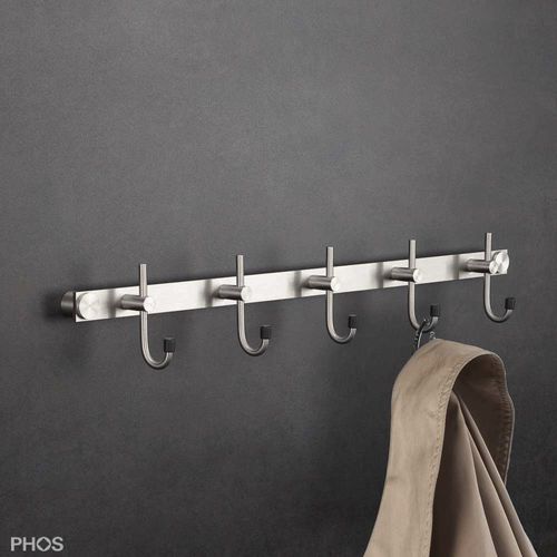壁取り付け式コートかけ - HLX5 - PHOS Design GmbH - 現代風 / ステンレス製