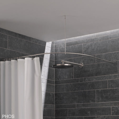 ブラッシュステンレススチールシャワーカーテン用バー - DSB300-1000 - PHOS Design GmbH - 湾曲 / コーナータイプ