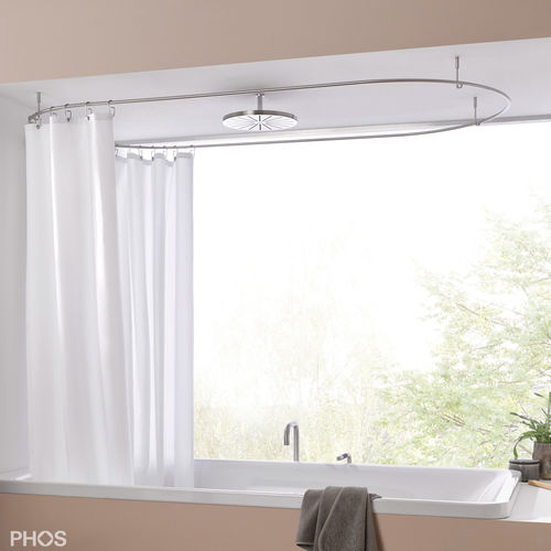 ブラッシュステンレススチールシャワーカーテン用バー - DSO1700-700 - PHOS Design GmbH - 楕円形