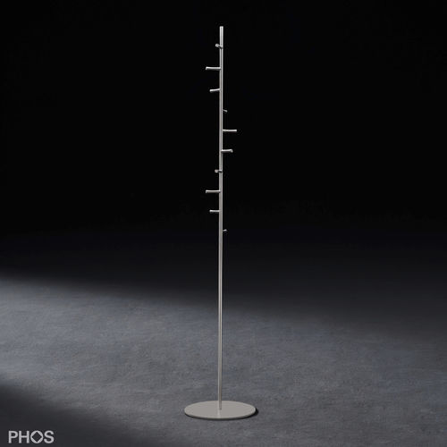 床置きコートかけ - GSTH10F - PHOS Design GmbH - 現代風 / 粉体塗装スチール製 / ブラッシュステンレススチール
