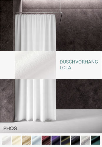 白色シャワーカーテン - DV-LOLA200-070 - PHOS Design GmbH - グレー / カスタマイズ可能な色 / ベージュ