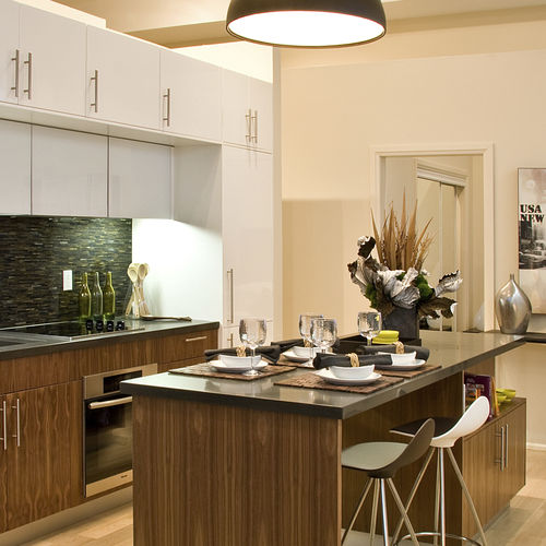 現代風キッチン - MODENA - AYA kitchens - 木製 / アイランド / L 字型