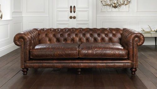 チェスタフィールドソファー - HAMPTON - distinctive chesterfields - 革製 / 茶色 / 2人用