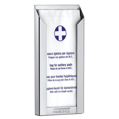 壁面サニタリーバッグディスペンサー - DBH100C - Mediclinics, s.a. - 手動式 / ステンレス製 / ホテル用