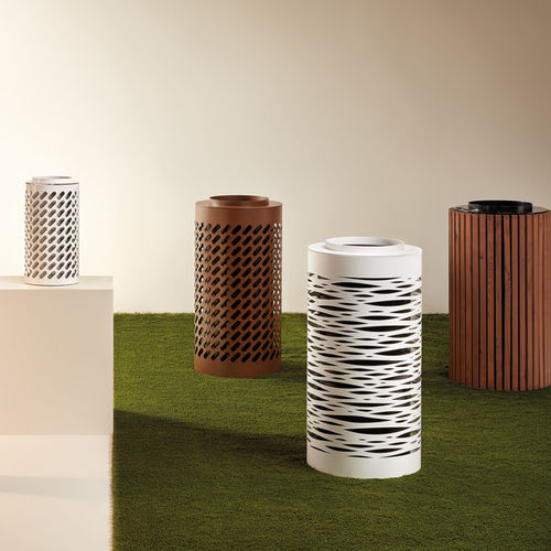 公共用ゴミ箱 - NYON - Made Design Barcelona - 金属製 / 灰皿付 / 蓋なし