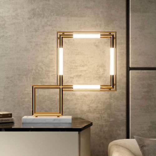卓上ランプ - QUADRO - lumen center italia srl - 真ちゅう製 / 大理石 / 現代風