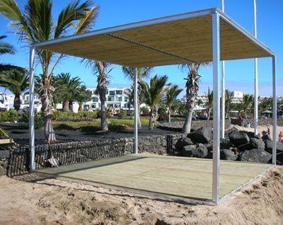 独立型パーゴラ - PERGOLA DAU - URBADIS Microarquitectura - 溶融亜鉛メッキ鋼製 / 布製キャノピー / オーダーメイド