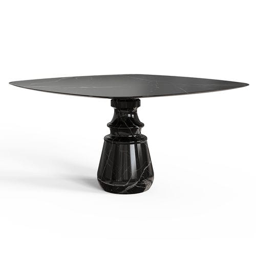 現代風ダイニングテーブル - PIETRA NERO MARQUINA - BOCA DO LOBO - 大理石 / 大理石脚 / 正方形
