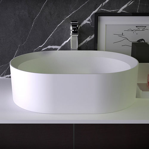 カウンタートップ型洗面器 - PEARL - KNIEF & CO. GmbH - 個体表面 / 楕円形 / 現代風