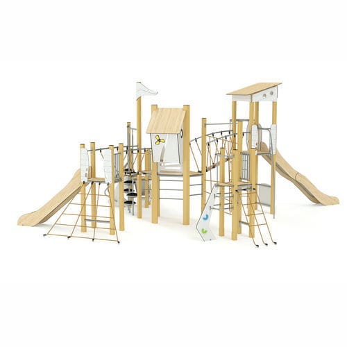 プレイグランド用プレイストラクチャー - CABANE PÊCHEUR – 5 TOURS - Transalp - 公共施設用 / 公共スぺース用 / 木製