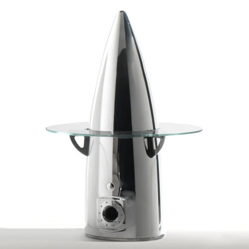 航空サイドテーブル - AIR-TAV0150 AIRCRAFT PARTS FURNITURE - Arteinmotion - 現代風 / ポリッシュアルミニウム製 / ガラス製