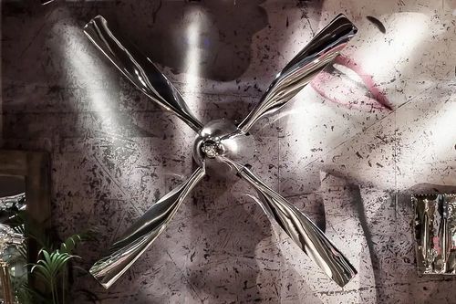 航空彫刻 - AIR-ELI0147 FOUR-BLADE AIRPLANE PROPELLER DECOR - Arteinmotion - ポリッシュ金属製 / アルミニウム製 / 壁面