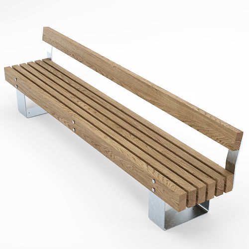 現代風公共ベンチ - QUAY SEAT - Factory Street Furniture - 木製 / 溶融亜鉛メッキ鋼製 / 背もたれ付き