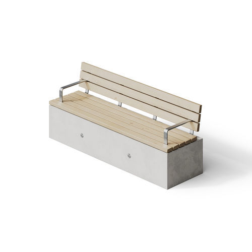 現代風公共ベンチ - SOCA Lengthways Slat Seat - Factory Street Furniture - 木製 / 鉄筋コンクリート製 / 金属製