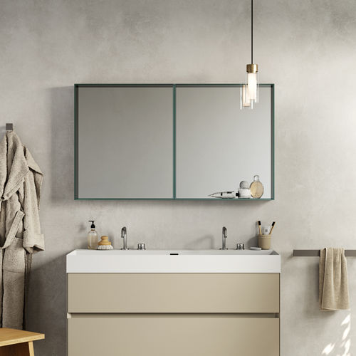 壁かけ式バスルーム用鏡 - CARRÈ - Rexa Design - 現代風 / 縦型 / 縦型
