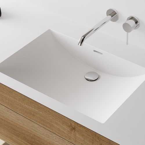 組み込み型洗面器 - FONTANA FW - Hasenkopf - コーリアン®製 / 組み込み式カウンタートップ付 / 長方形