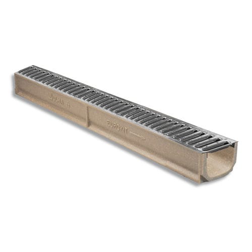 スロット排水路 - EUROKIT - ULMA - ARCHITECTURAL SOLUTIONS - グレーチング付き / 樹脂製コンクリート製 / 溶融亜鉛メッキ鋼製