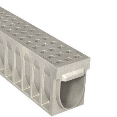 グレーチング付き排水路 - KOMPAQ150 INDUSTRY - ULMA - ARCHITECTURAL SOLUTIONS - スロット / 樹脂製コンクリート製 / 鋳鉄製