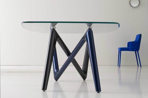 現代風ダイニングテーブル - Edge - Italy Dream Design - 硬化ガラス製 / ポリウレタン脚 / 長方形