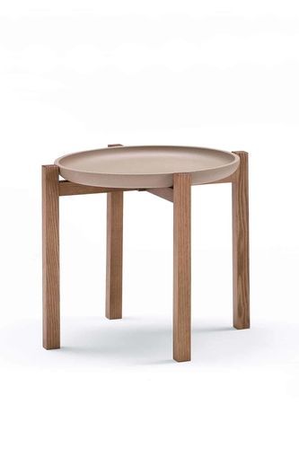 北欧デザインサイドテーブル - PONG - Italy Dream Design - トネリコ材 / トネリコ製脚 / 円形